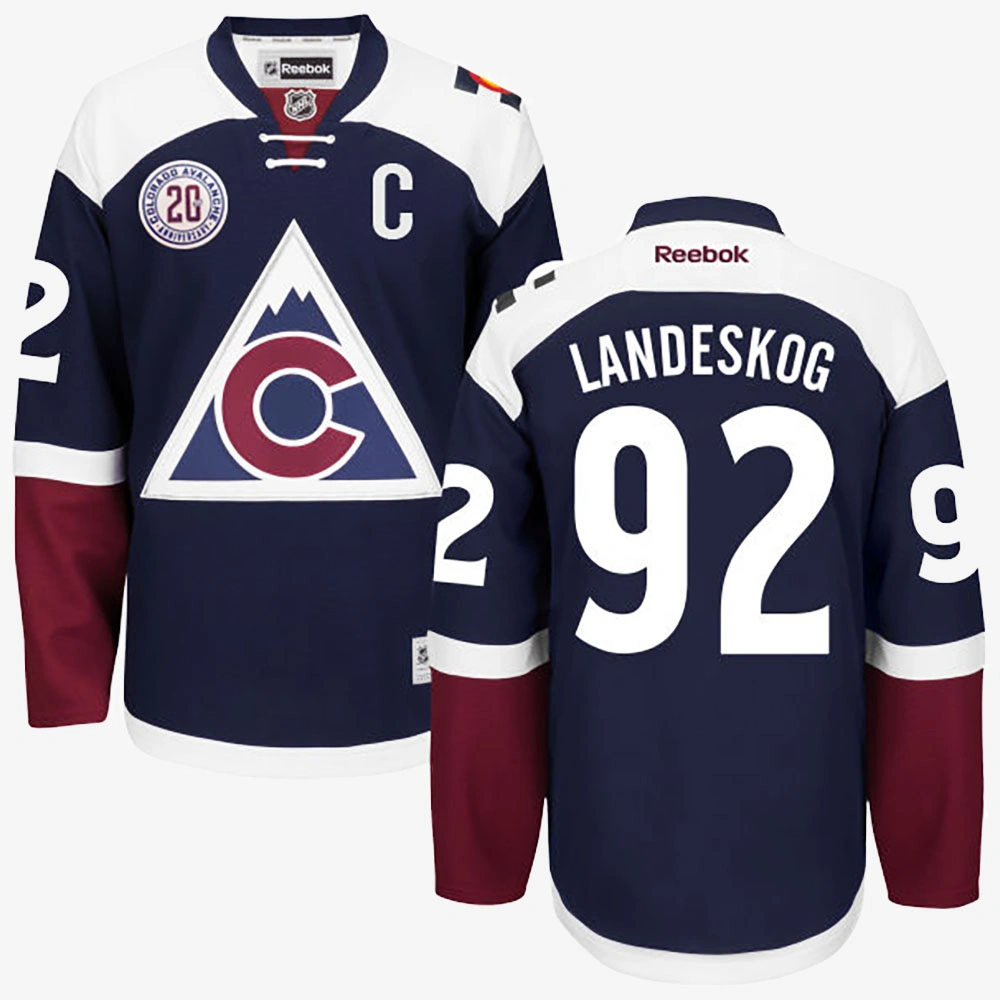 Gabriel Landeskog Colorado Avalanche Navy Blue 20 Year Anniversary Jersey