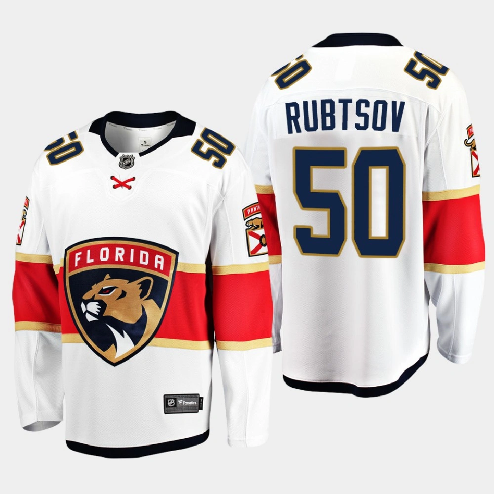 Men Florida Panthers German Rubtsov #50 Away Player White Jersey