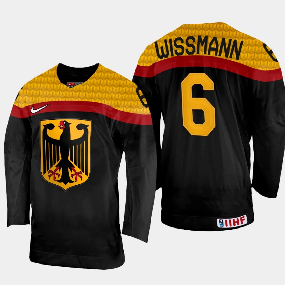 Women's Germany #6 Kai Wissmann 2022 IIHF World Championship Black Away Jersey