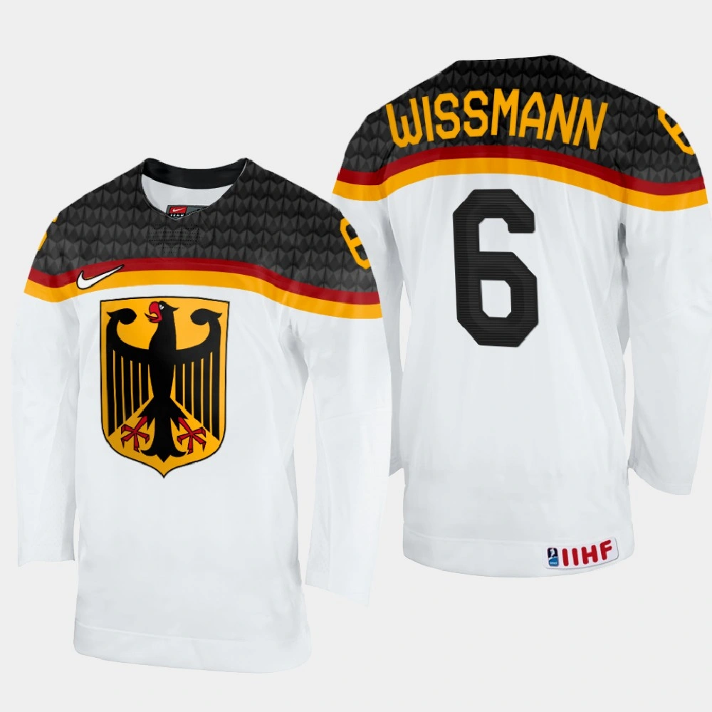Women's Kai Wissmann 2022 IIHF World Championship Germany Hockey Jersey White #6 Uniform