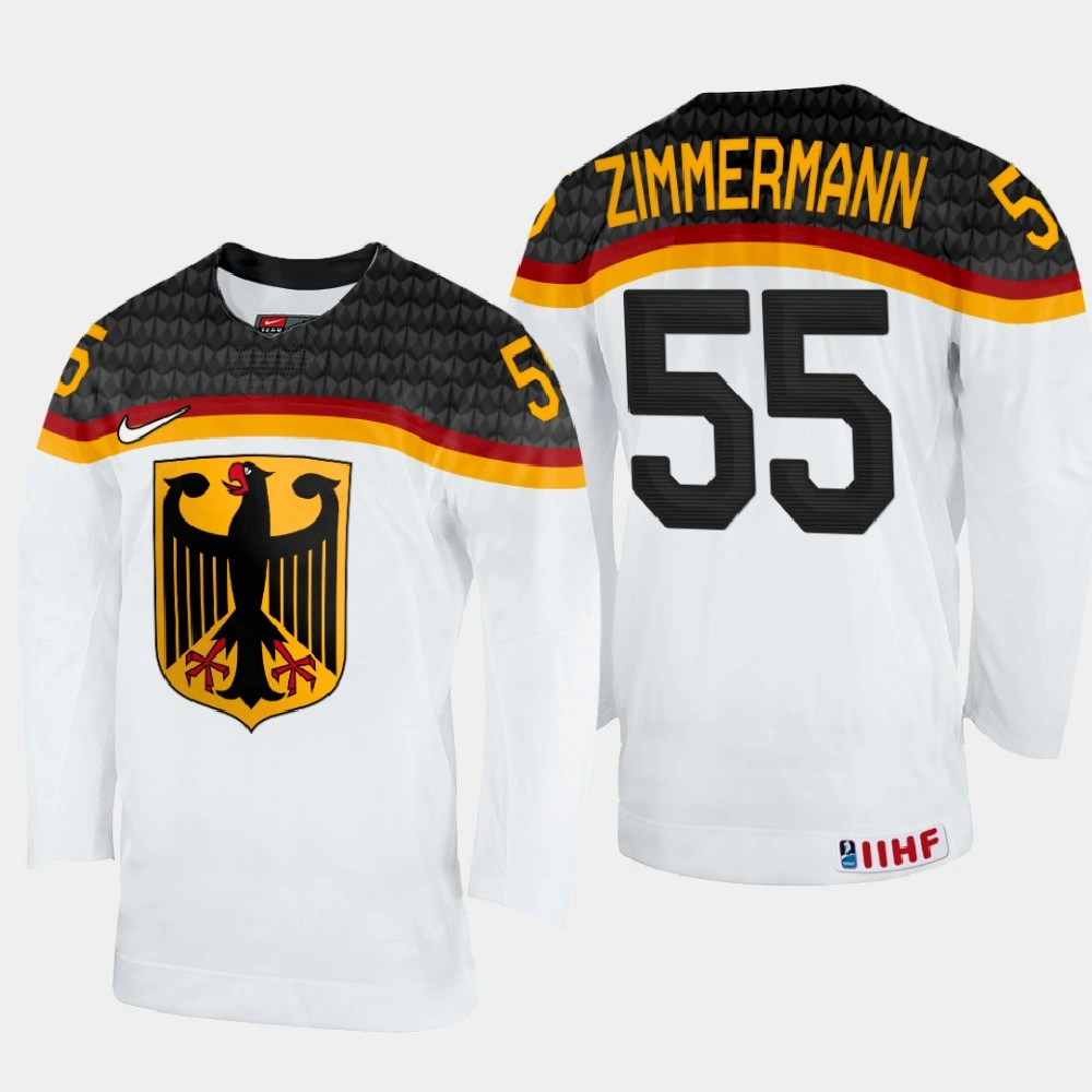 Women's Germany #55 Mario Zimmermann 2022 IIHF World Championship White Home Jersey