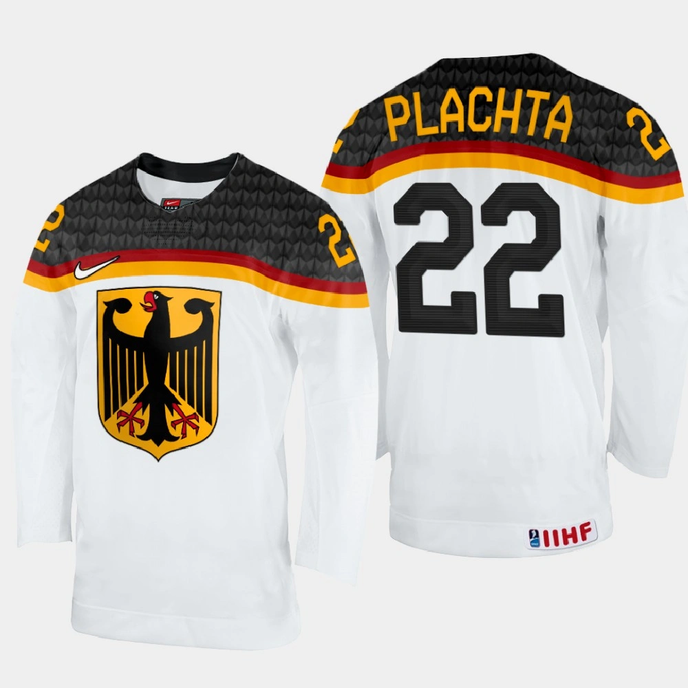 Matthias Plachta 2022 IIHF World Championship Germany Hockey Jersey White #22 Uniform