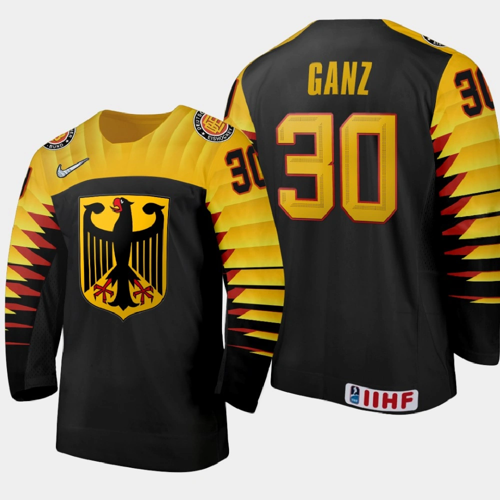 Youth Germany Luca Ganz #30 2021 IIHF U18 World Championship Away Black Jersey Youth Germany Luca Ganz #30 2021 IIHF U18 World Championship Away Black Jersey