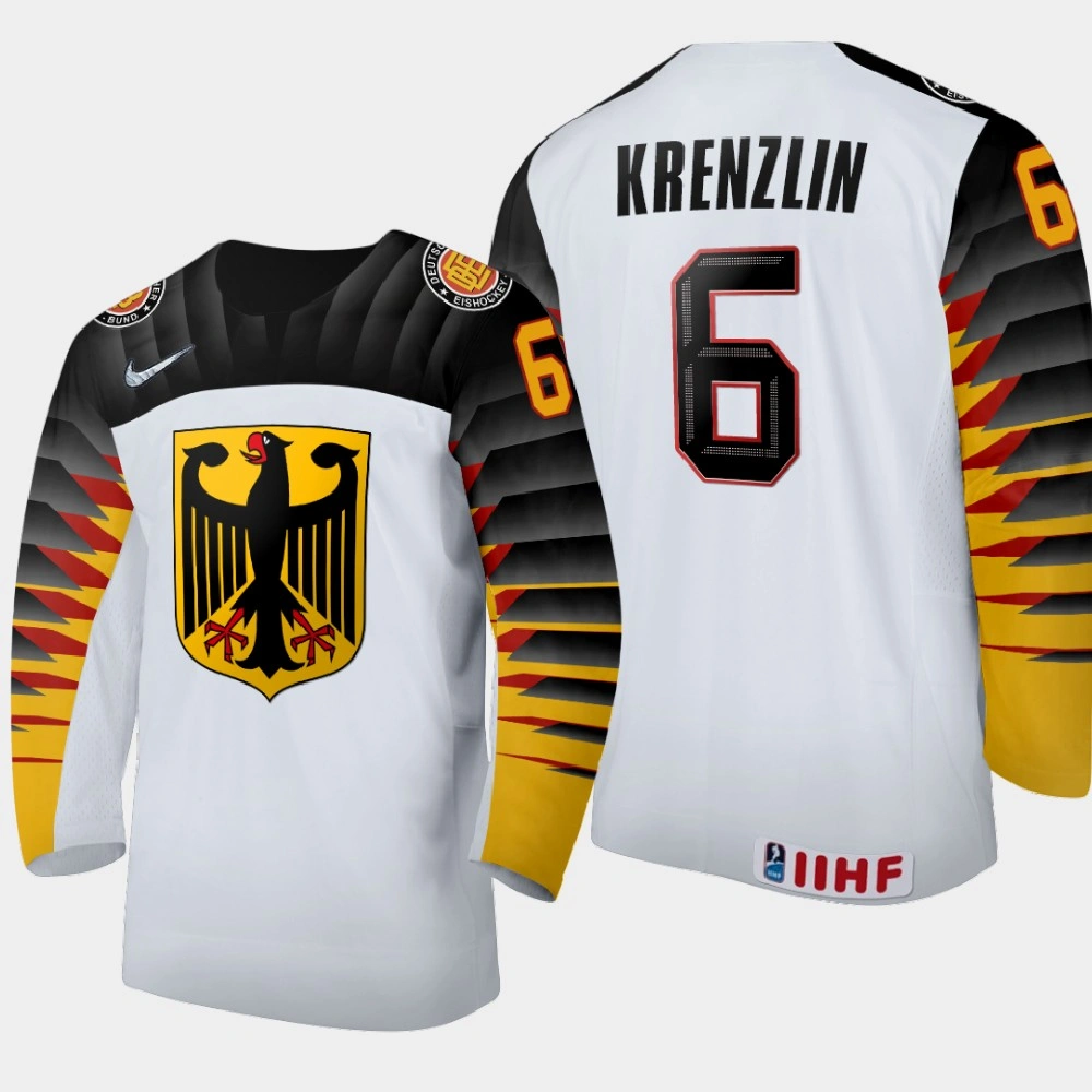 Youth Germany Malte Krenzlin #6 2021 IIHF U18 World Championship Home White Jersey Youth Germany Malte Krenzlin #6 2021 IIHF U18 World Championship Home White Jersey