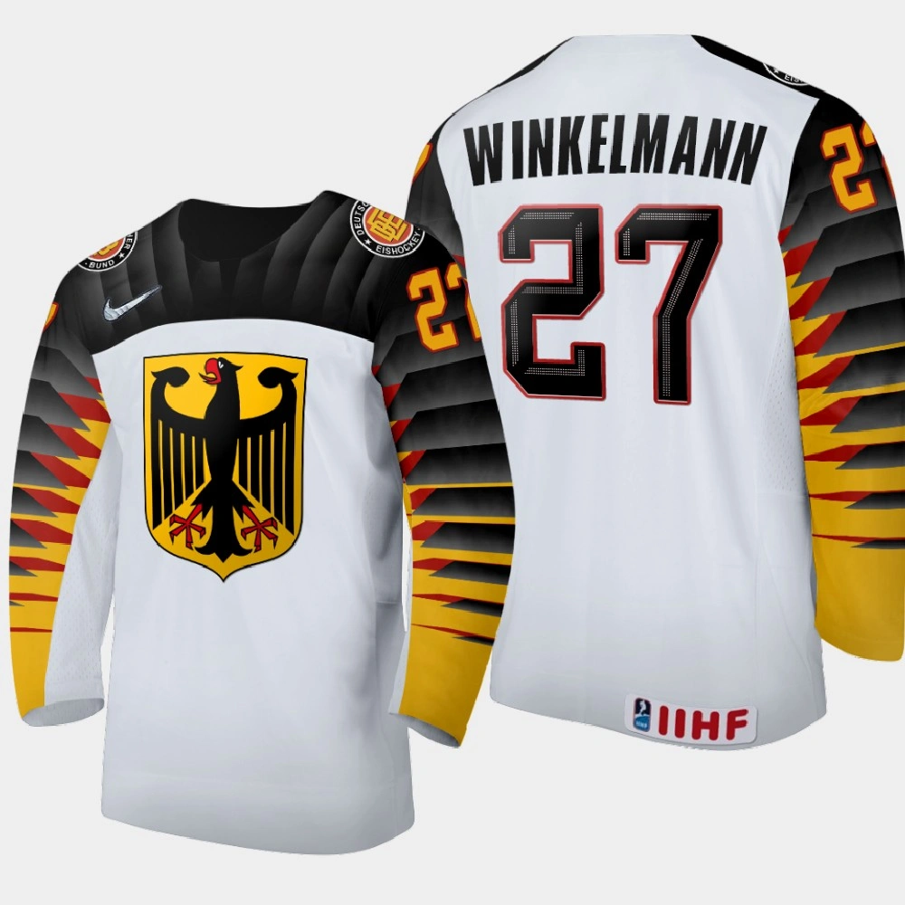 Youth Germany Marius Winkelmann #27 2021 IIHF U18 World Championship Home White Jersey Youth Germany Marius Winkelmann #27 2021 IIHF U18 World Championship Home White Jersey