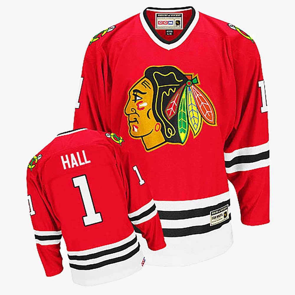 Glenn Hall Chicago Blackhawks Red Throwback Jersey