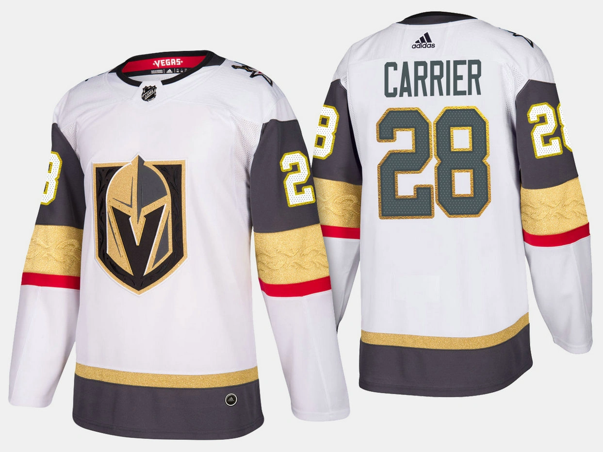 Women's Vegas Golden Knights #28 William Carrier Road Authentic Player White Jersey