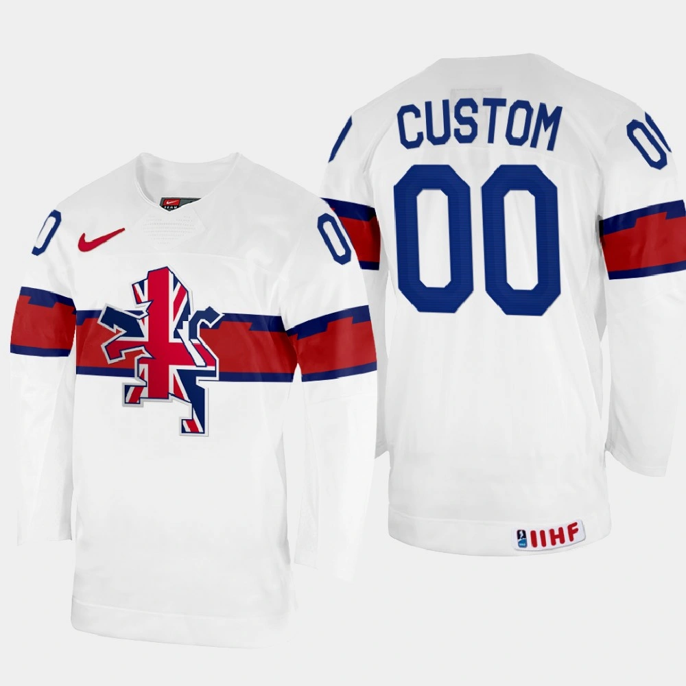 Great Britain #00 Custom 2022 IIHF World Championship White Home Jersey Great Britain #00 Custom 2022 IIHF World Championship White Home Jersey
