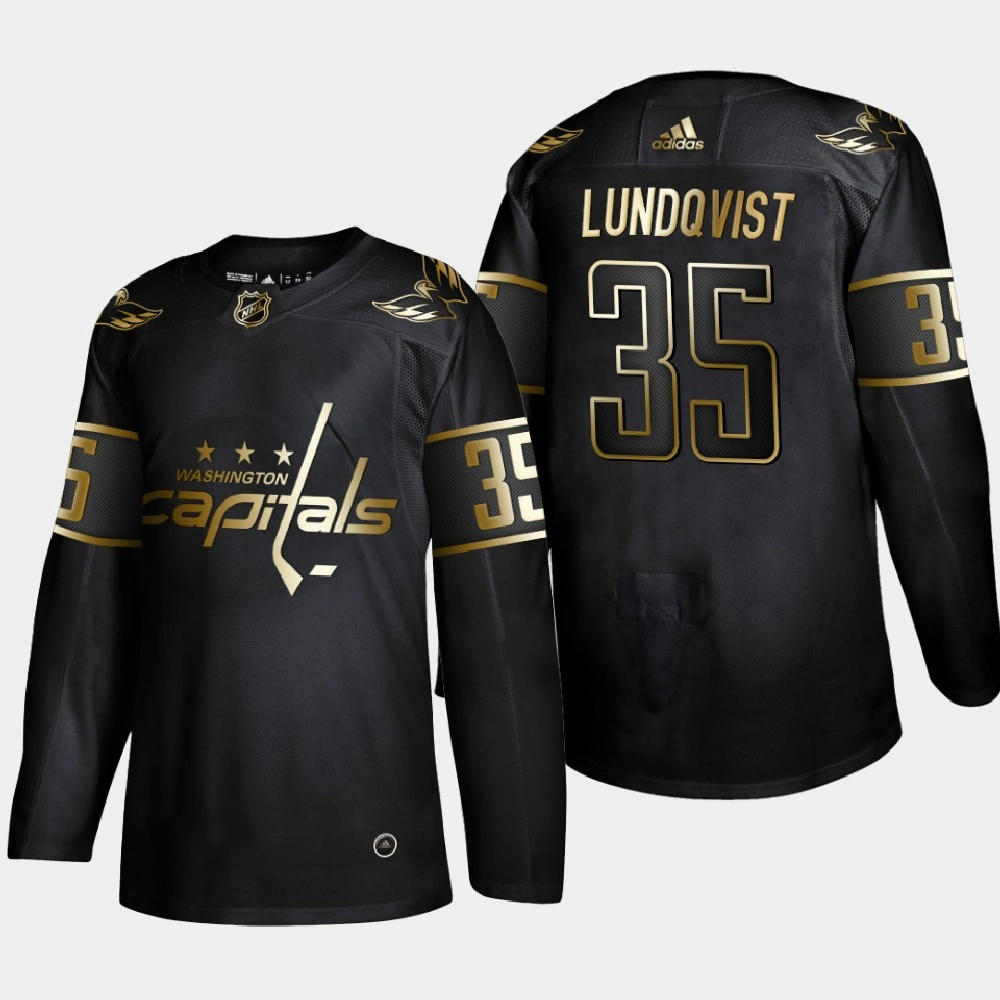 Men's Washington Capitals Henrik Lundqvist #35 Golden Edition Black Authentic Player Jersey Men's Washington Capitals Henrik Lundqvist #35 Golden Edition Black Authentic Player Jersey