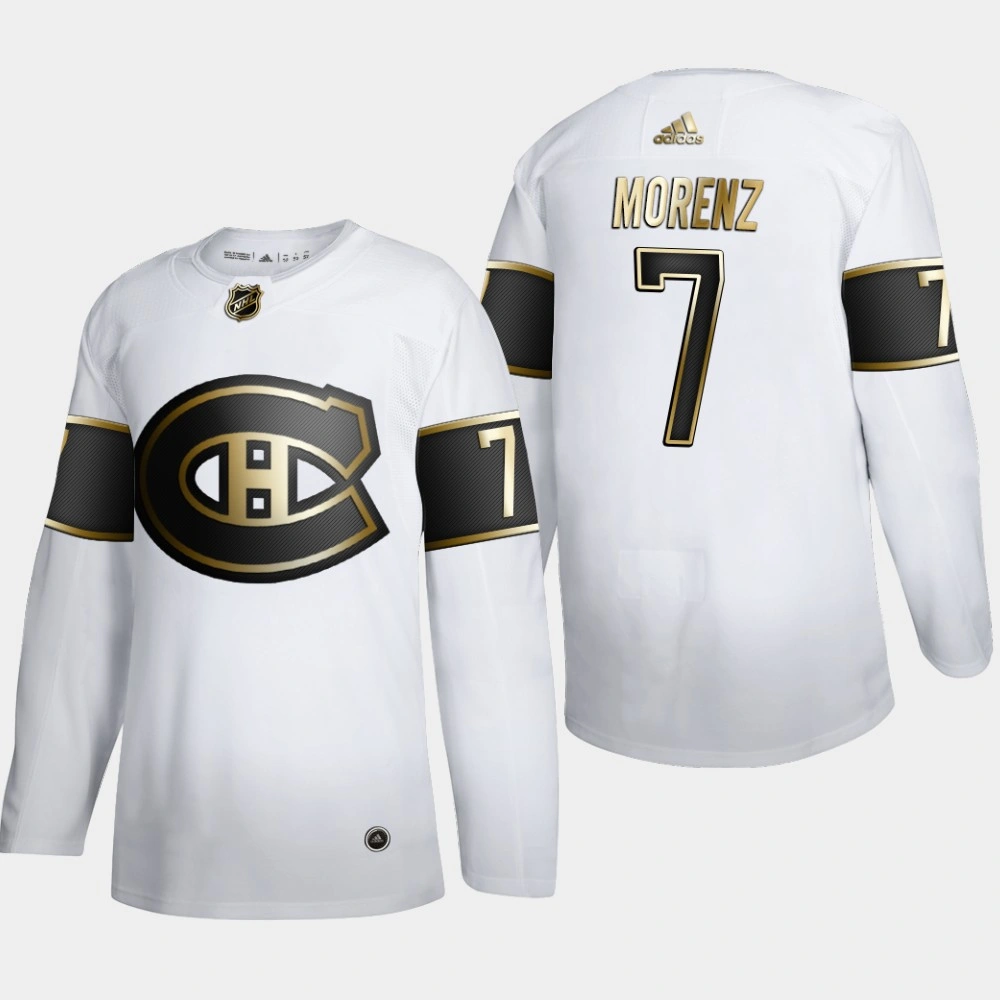Youth Montreal Canadiens Howie Morenz #7 NHL Golden Edition White Retired Authentic Jersey