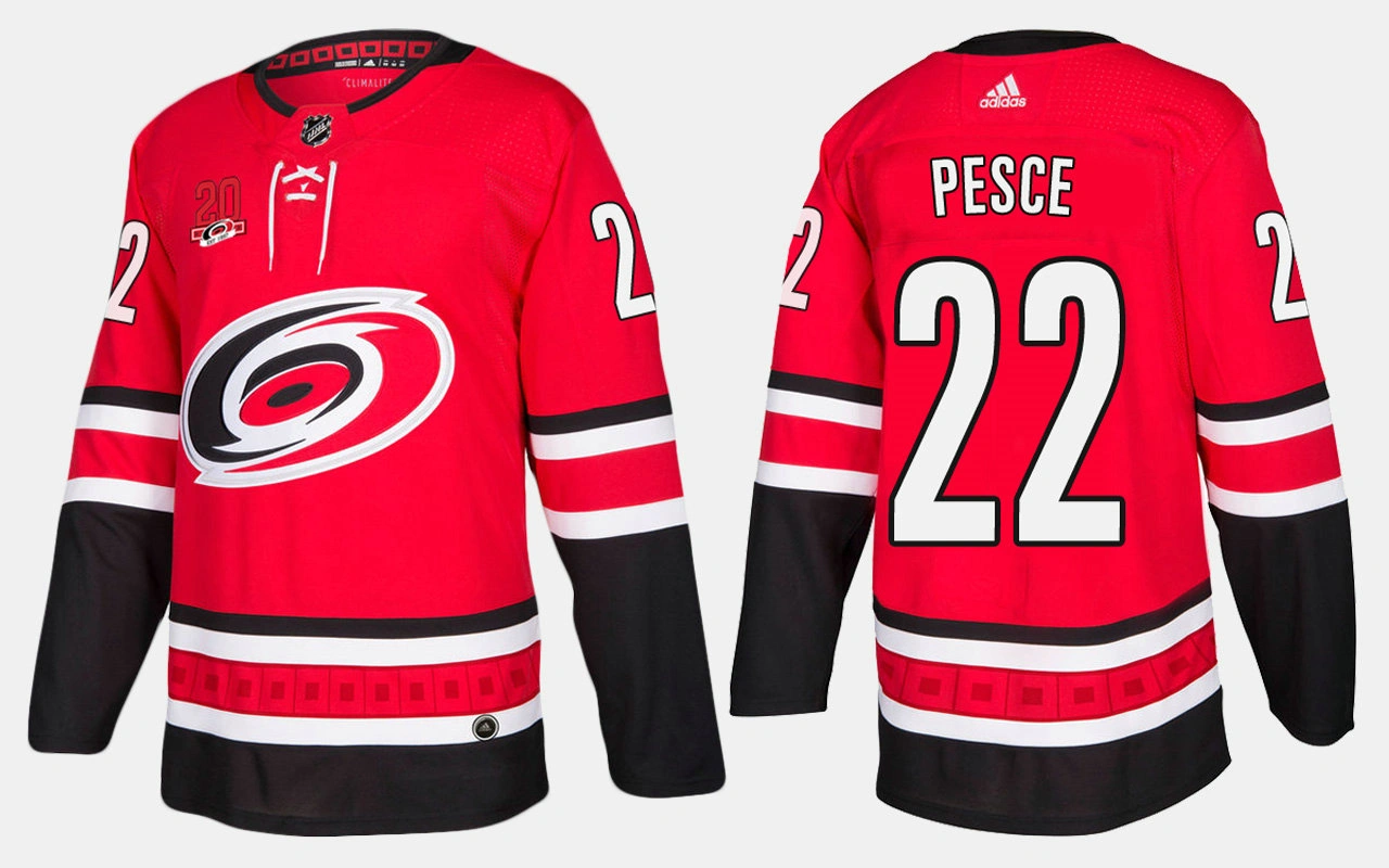 Carolina Hurricanes #22 Brett Pesce Home Red Jersey