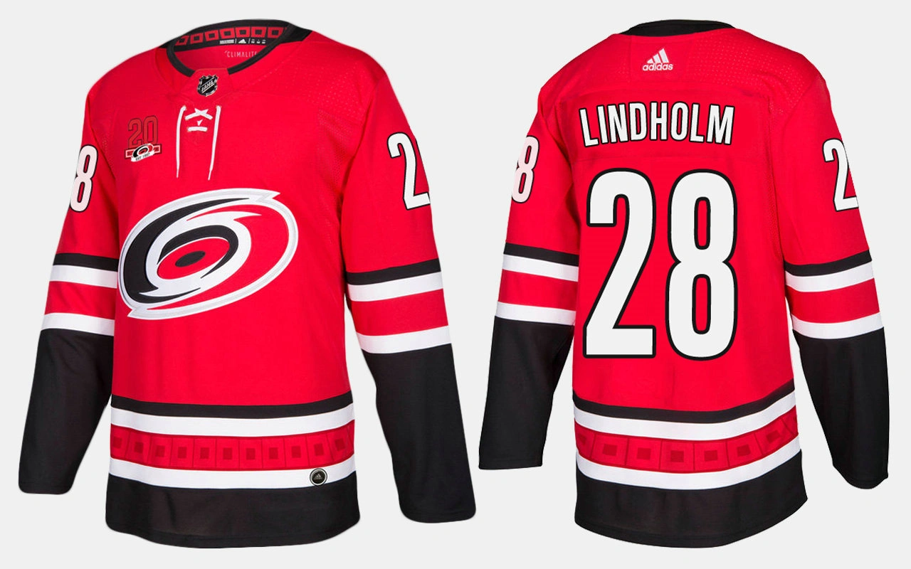 Carolina Hurricanes #28 Elias Lindholm Home Red Jersey Carolina Hurricanes #28 Elias Lindholm Home Red Jersey