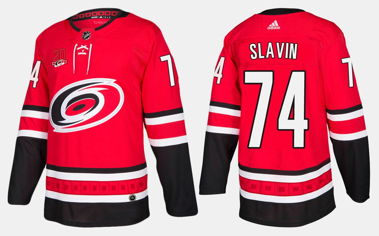 Carolina Hurricanes #74 Jaccob Slavin Home Red Jersey Carolina Hurricanes #74 Jaccob Slavin Home Red Jersey