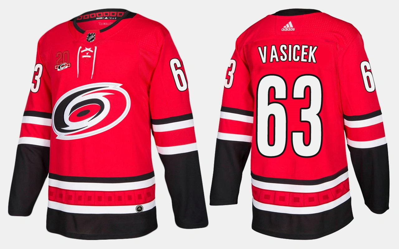 Carolina Hurricanes #63 Retired Josef Vasicek Home Red Jersey Carolina Hurricanes #63 Retired Josef Vasicek Home Red Jersey