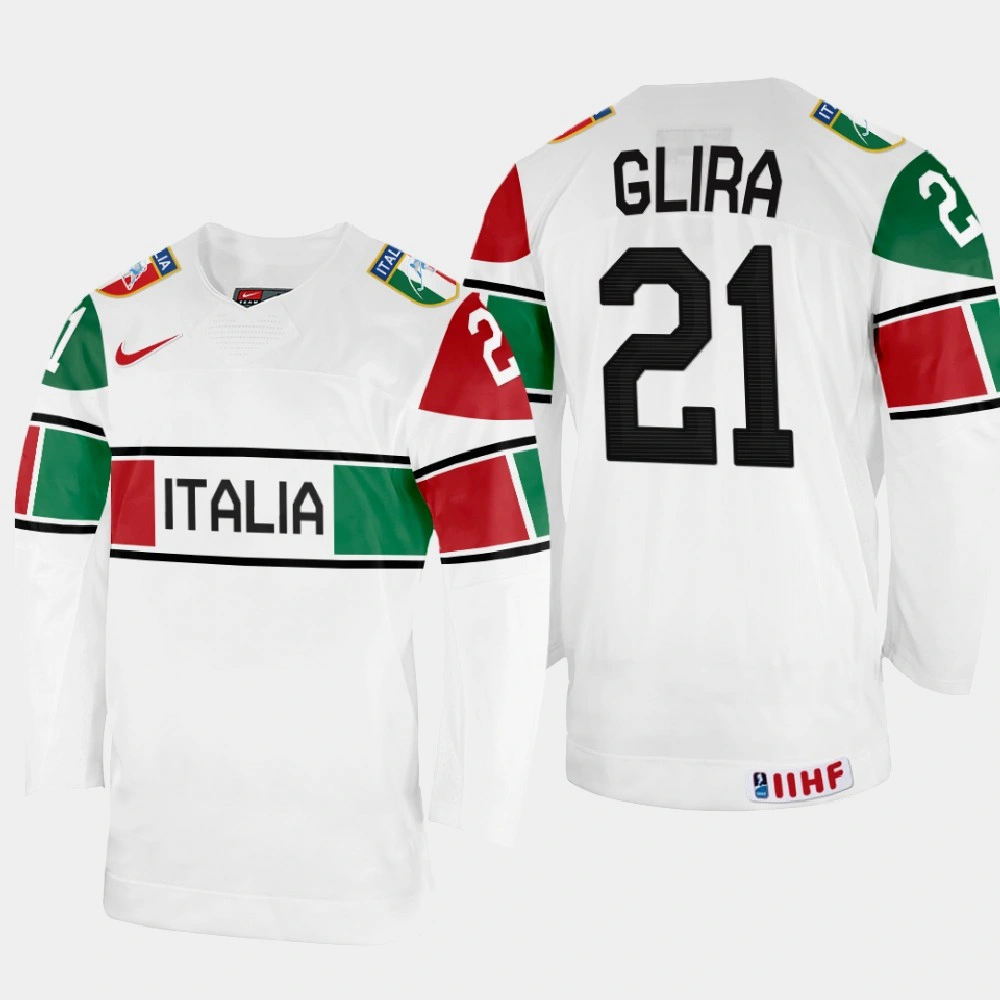 Youth Daniel Glira 2022 IIHF World Championship Italy Hockey Jersey White #21 Uniform