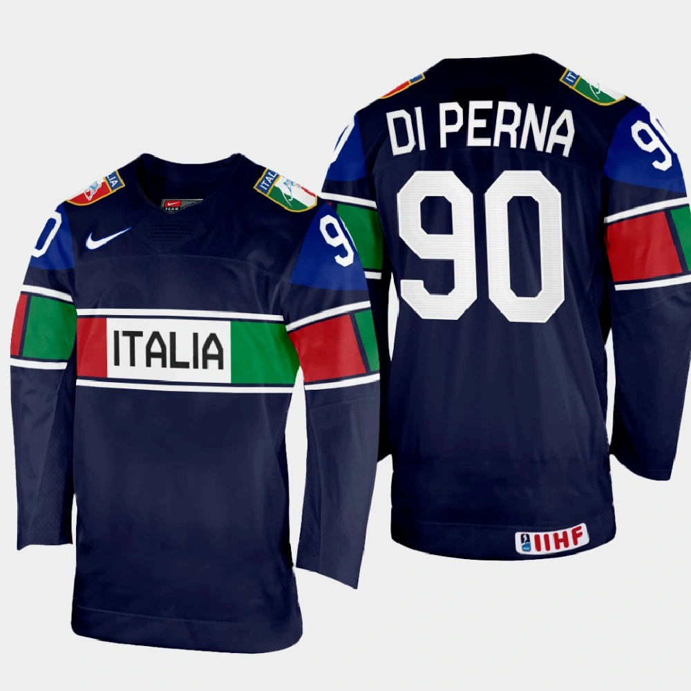 Women's Dylan Di Perna 2022 IIHF World Championship Italy Hockey Jersey Navy #90 Uniform Women's Dylan Di Perna 2022 IIHF World Championship Italy Hockey Jersey Navy #90 Uniform