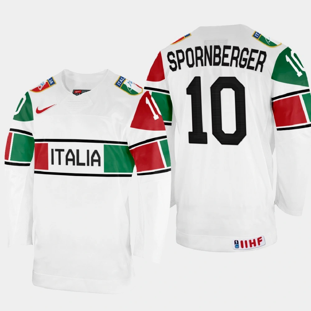 Women's Peter Spornberger 2022 IIHF World Championship Italy Hockey Jersey White #10 Uniform