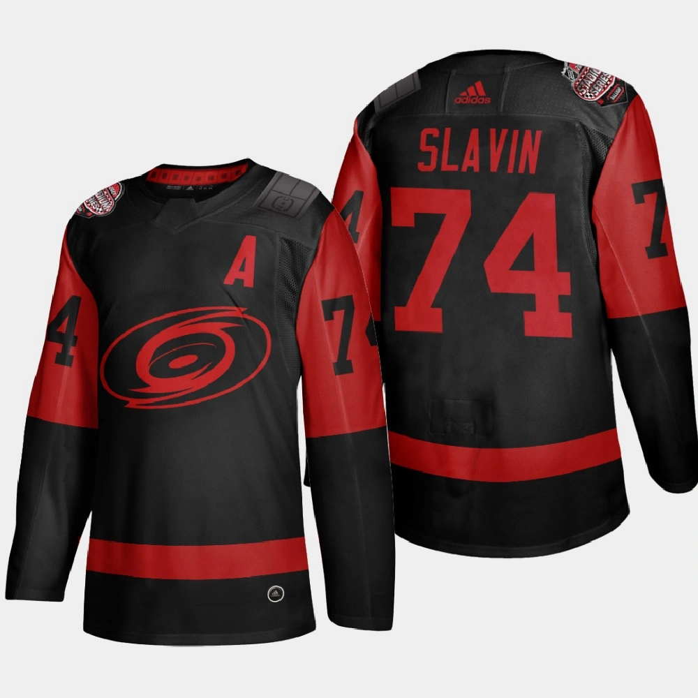 Youth Carolina Hurricanes Jaccob Slavin #74 2021 Stadium Series Black Jersey