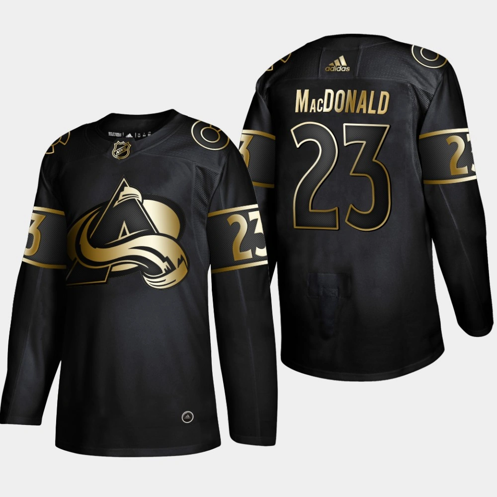 Women's Colorado Avalanche Jacob MacDonald #23 NHL Golden Edition Authentic Jersey - Black Women's Colorado Avalanche Jacob MacDonald #23 NHL Golden Edition Authentic Jersey - Black