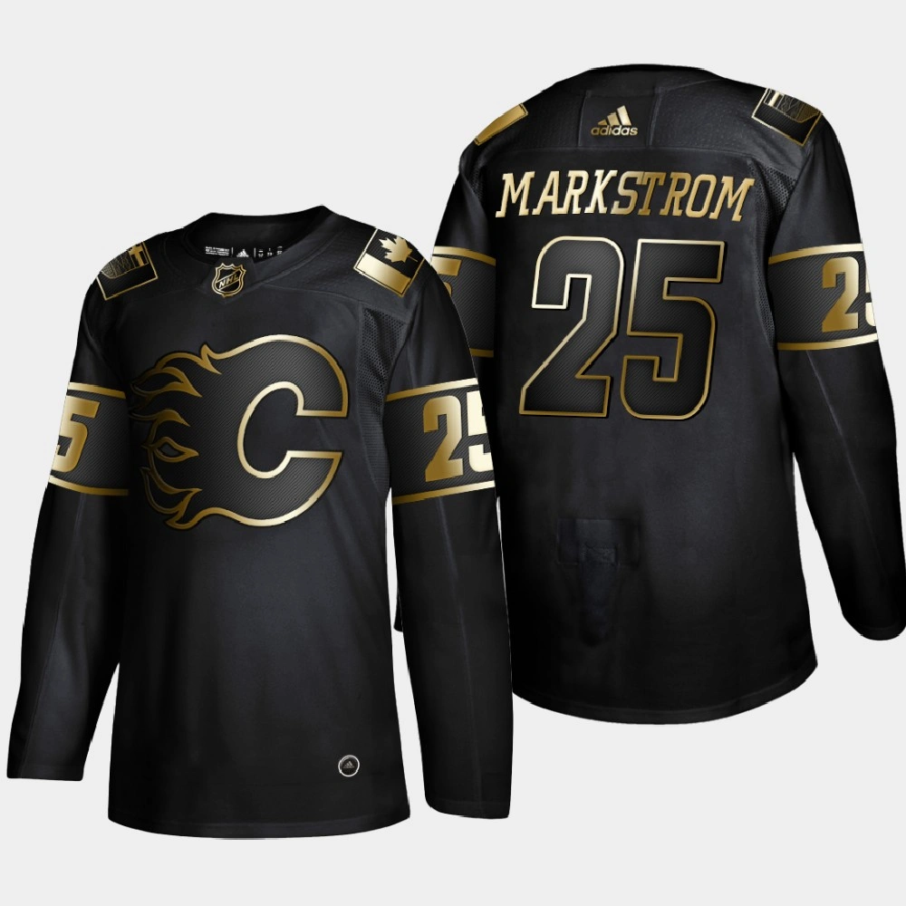 Youth Calgary Flames Jacob Markstrom #25 Golden Edition Black Authentic Player Jersey