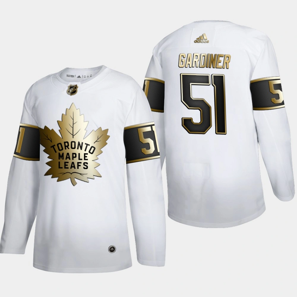 Women's Toronto Maple Leafs Jake Gardiner #51 NHL Golden Edition White Authentic Jersey Women's Toronto Maple Leafs Jake Gardiner #51 NHL Golden Edition White Authentic Jersey