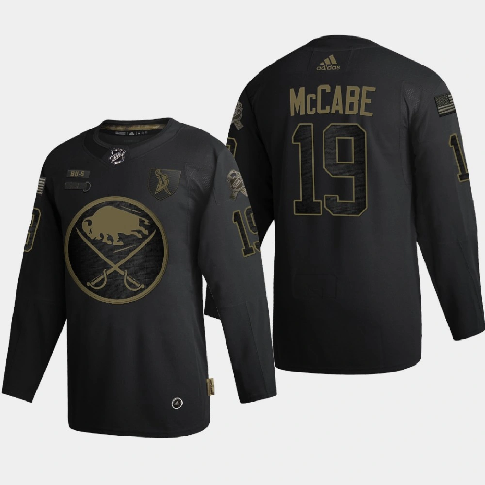 Men Buffalo Sabres Jake McCabe #19 2020 Veterans Day Authentic Black Jersey