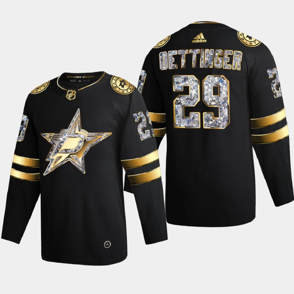 Women's Jake Oettinger Dallas Stars 2022 Stanley Cup Playoffs Black Diamond Edition Jersey Authentic