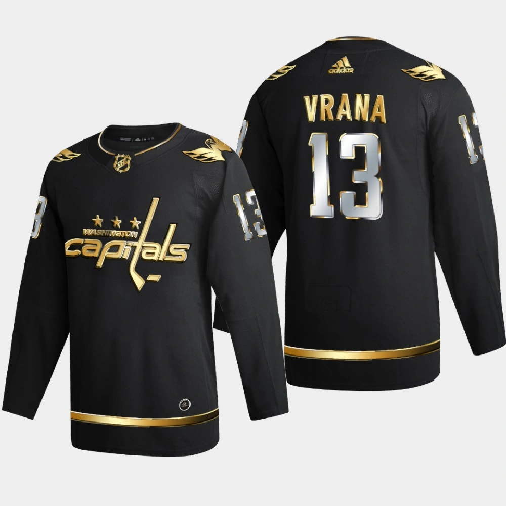 Men Washington Capitals Jakub Vrana #13 2020-21 Authentic Golden Limited Edition Jersey - Black
