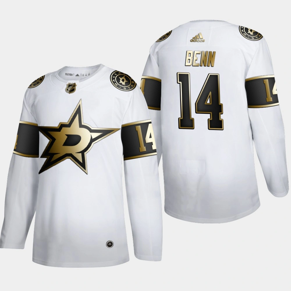 Women's Dallas Stars Jamie Benn #14 NHL Golden Edition White Authentic Jersey