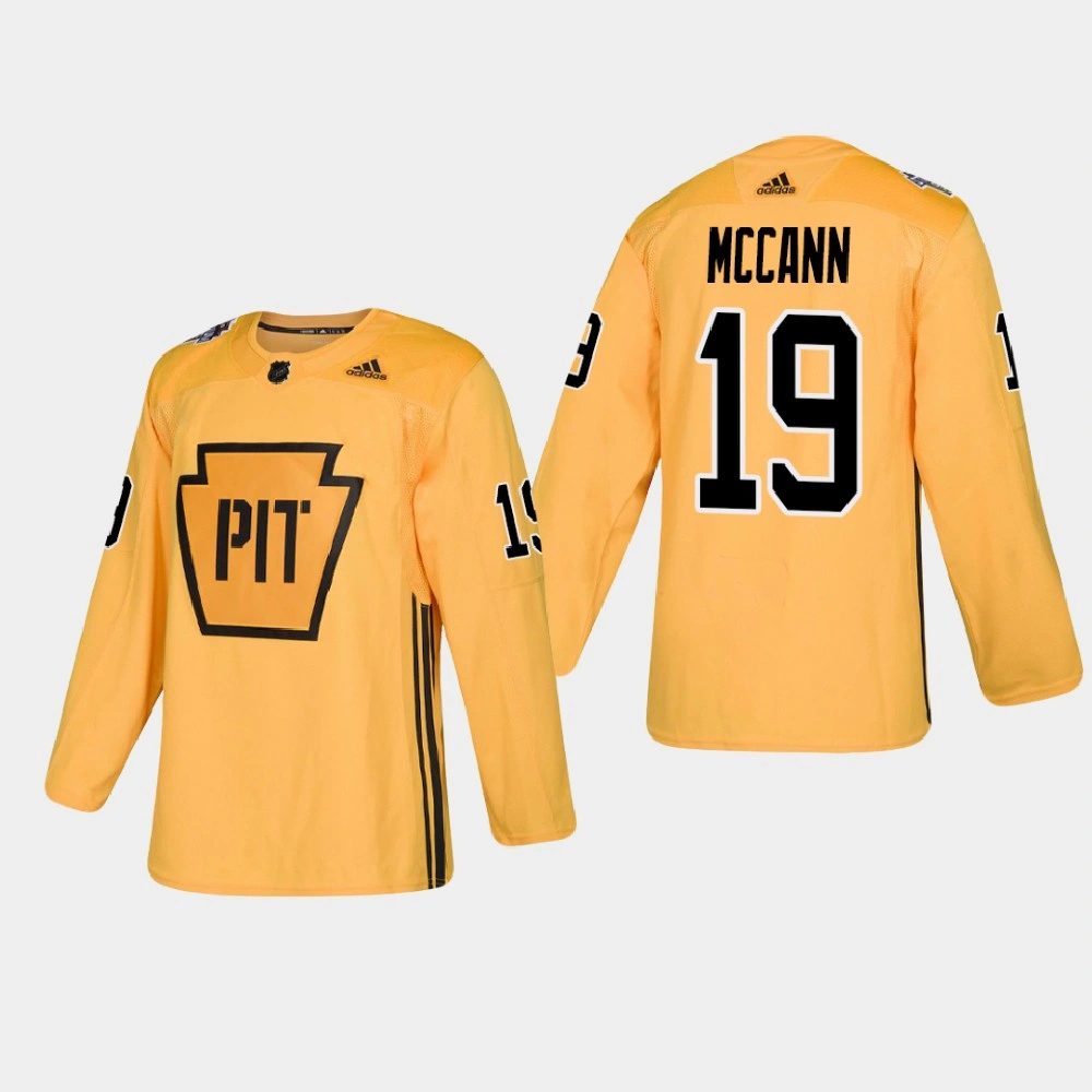 Women's Pittsburgh Penguins Jared McCann #19 Practice Authentic Gold Jersey