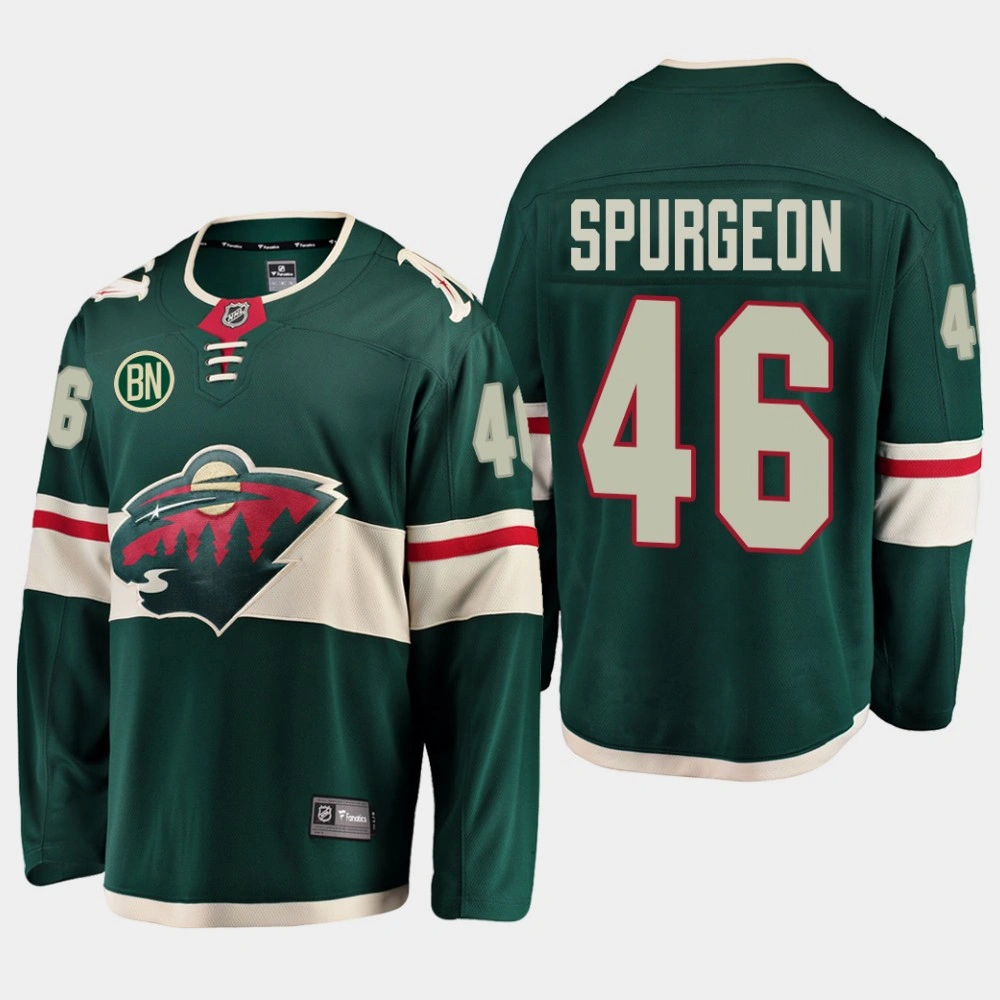 Youth Jared Spurgeon #46 Minnesota Wild Home Green Jersey with BN Patch
