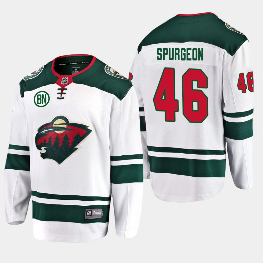 Jared Spurgeon #46 Minnesota Wild Away White Men's Jersey with BN Patch