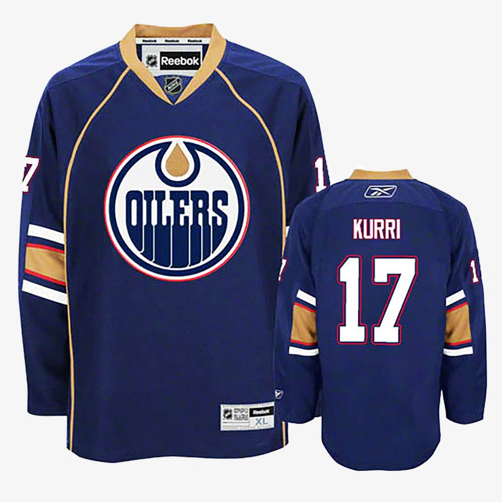 Jari Kurri Edmonton Oilers Navy Blue Alternate Jersey