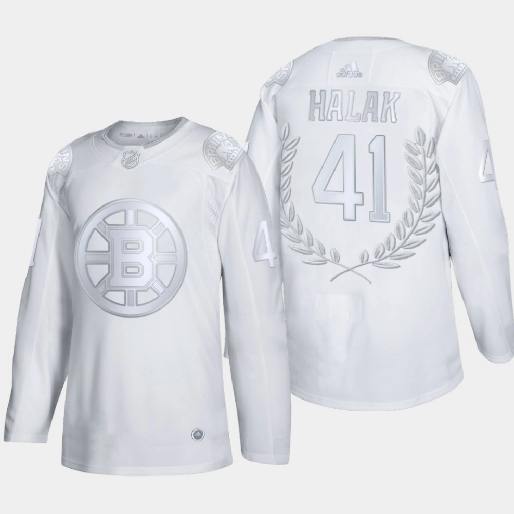 Jaroslav Halák #41 William M. Jennings Trophy Boston Bruins White Award Jersey