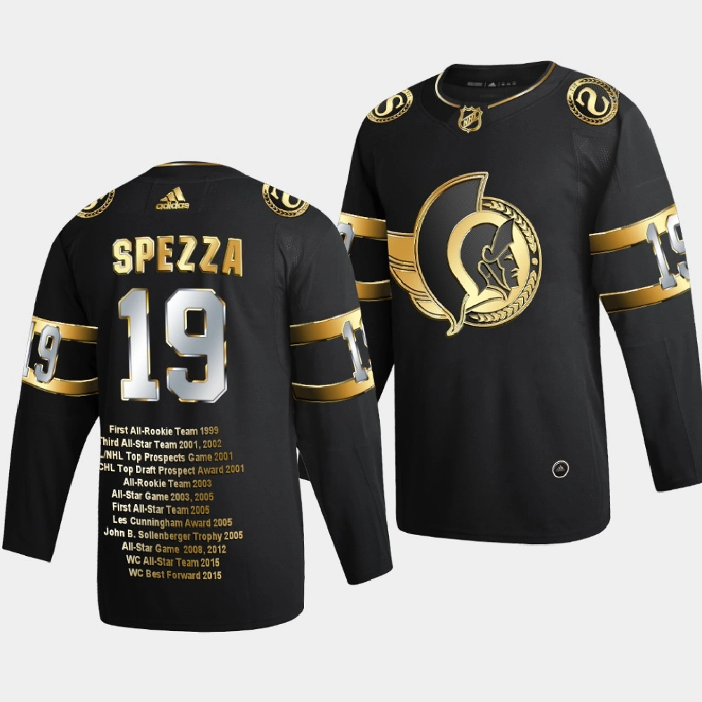 Youth Ottawa Senators Jason Spezza #19 Career Awards Black Golden Exclusive Jersey