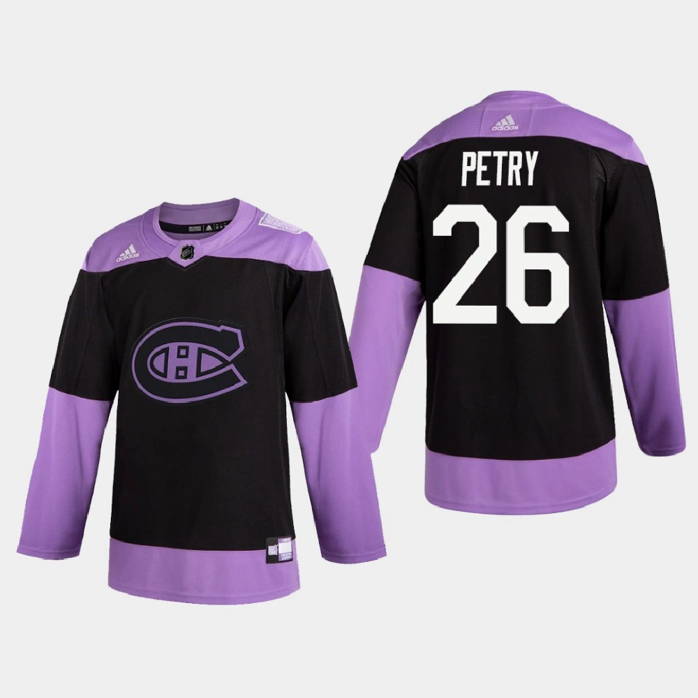 Men's Montreal Canadiens Jeff Petry #26 2020 Hockey Fights Cancer Practice Black Jersey