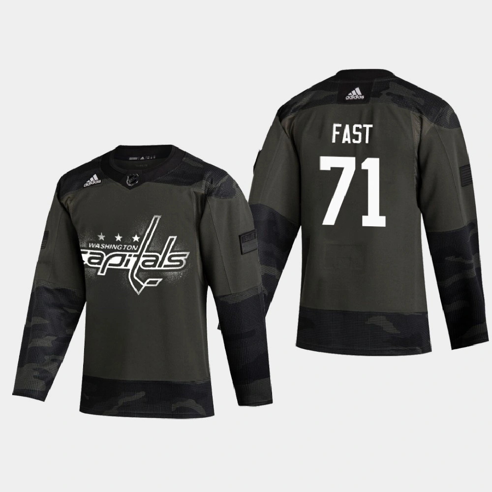 Youth Washington Capitals Jesper Fast #71 2020 Veterans Day Authentic Practice Camo Jersey