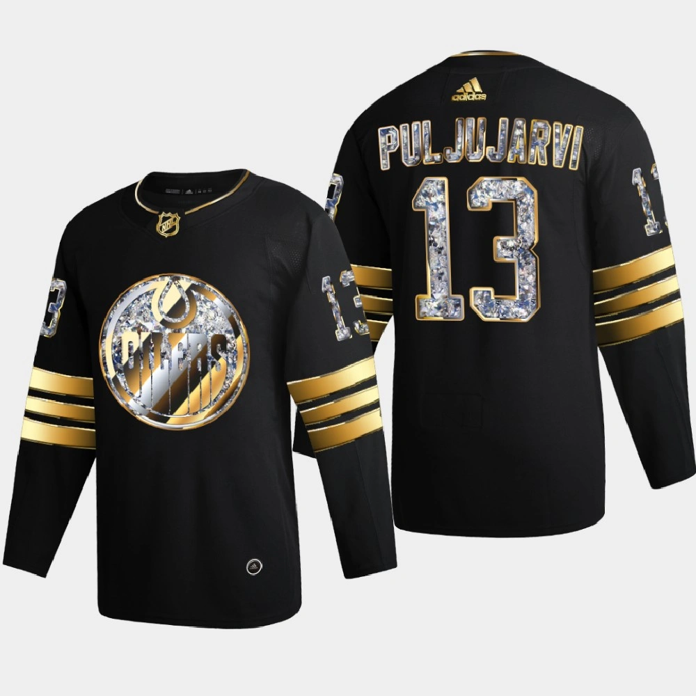Women's Jesse Puljujarvi Edmonton Oilers 2022 Stanley Cup Playoffs Black Diamond Edition Jersey Authentic