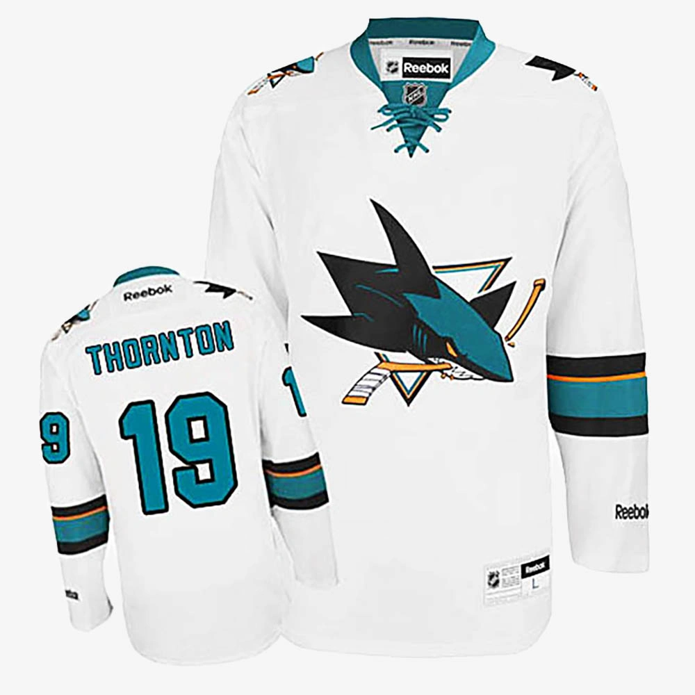 Women's Joe Thornton San Jose Sharks White Away Jersey