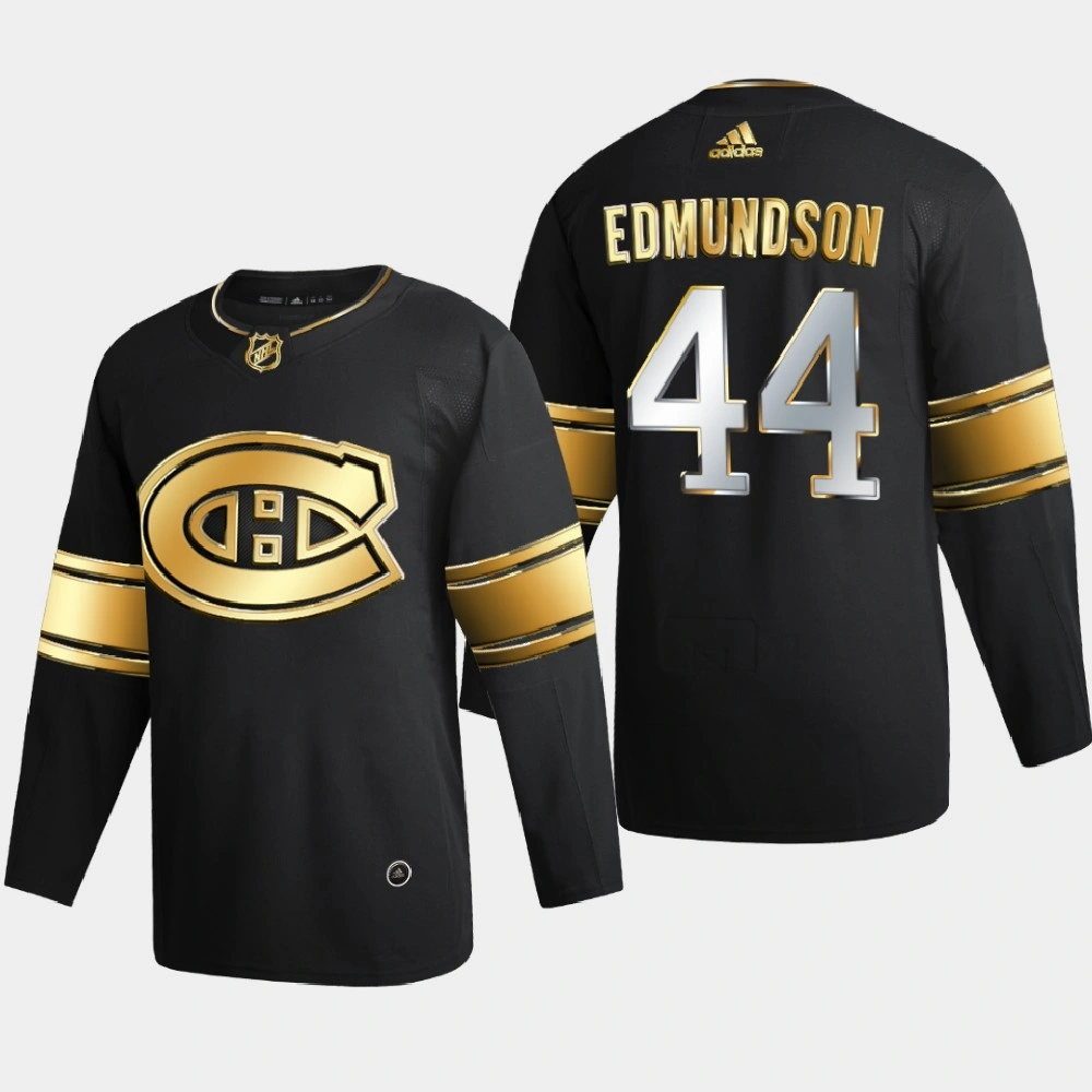 Men Montreal Canadiens Joel Edmundson #44 2020-21 Golden Edition Limited Authentic Jersey - Black