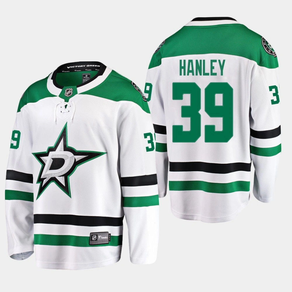 Men's Dallas Stars Joel Hanley #39 Away White Breakaway Player Jersey