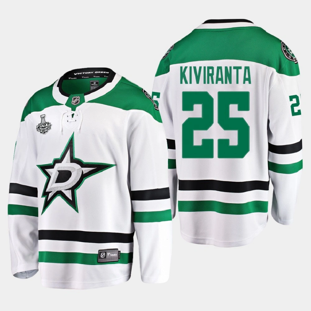Men's Dallas Stars Joel Kiviranta #25 2020 Stanley Cup Final Away Breakaway Player White Jersey Men's Dallas Stars Joel Kiviranta #25 2020 Stanley Cup Final Away Breakaway Player White Jersey