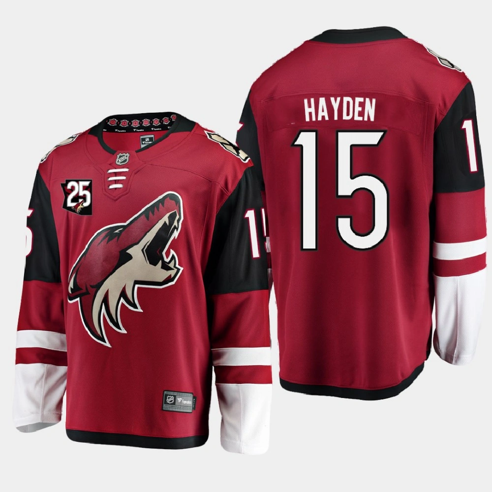 Women's Arizona Coyotes #15 John Hayden 2020-21 25th Anniversary Home Red Jersey Women's Arizona Coyotes #15 John Hayden 2020-21 25th Anniversary Home Red Jersey