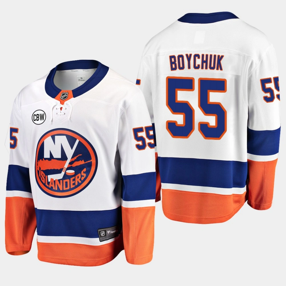 Women's New York Islanders Johnny Boychuk #55 2018-19 Away White Breakaway CBW Jersey