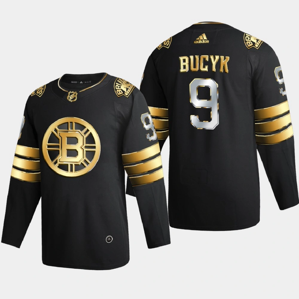 Men's Boston Bruins Johnny Bucyk #9 2020-21 Retired Authentic Golden Limited Edition Jersey - Black