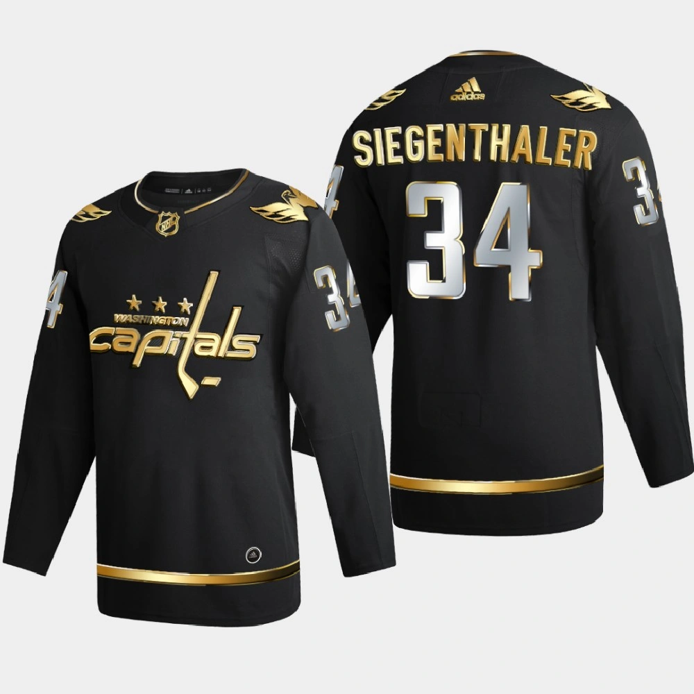 Youth Washington Capitals Jonas Siegenthaler #34 2020-21 Authentic Golden Limited Edition Jersey - Black