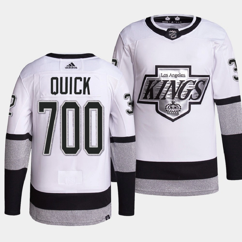 Men Los Angeles Kings Jonathan Quick #32 700 Career Games Mr.700 White Jersey