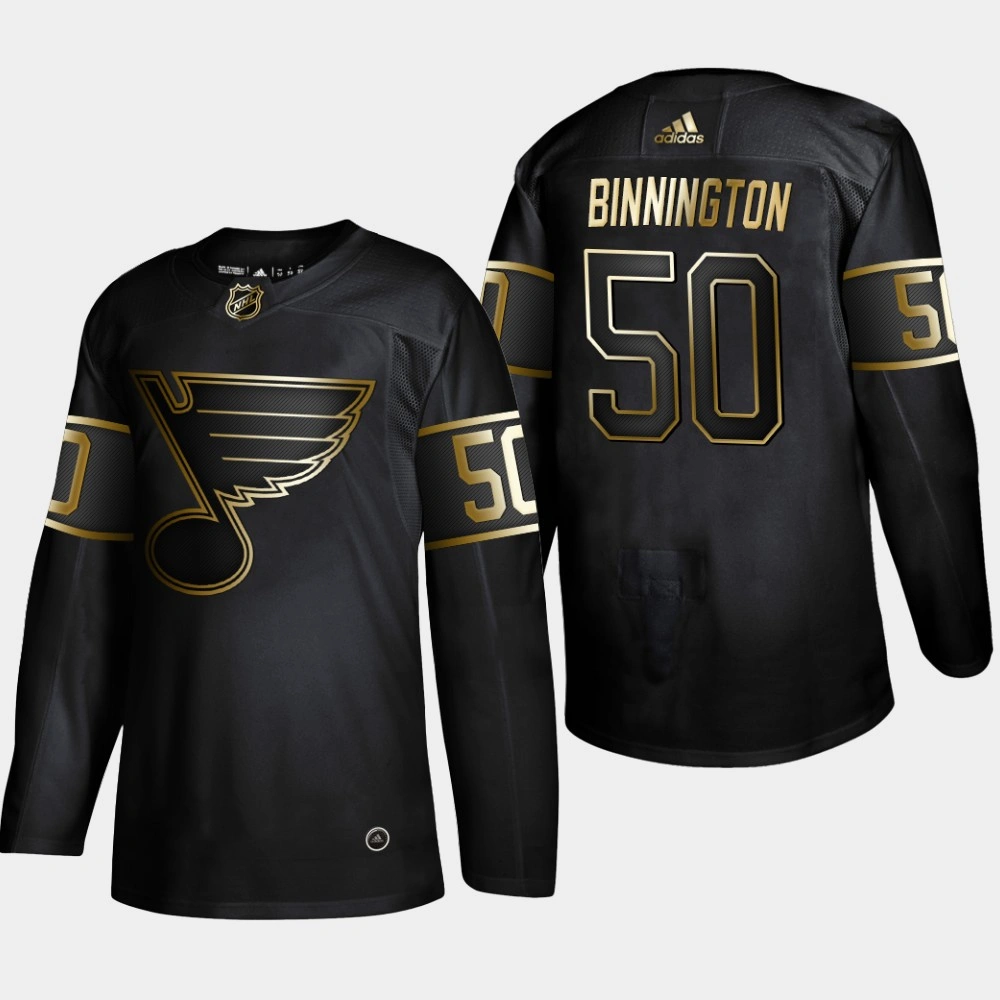Youth St. Louis Blues Jordan Binnington #50 Authentic 2019 NHL Golden Edition Black Player Jersey - Men's
