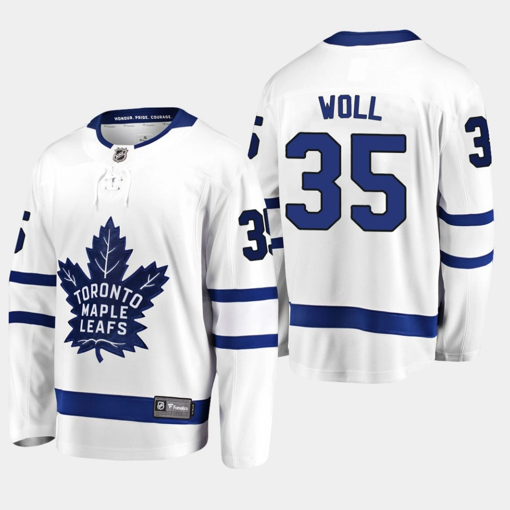 Men's Toronto Maple Leafs Joseph Woll #35 White Away Breakaway Player Jersey