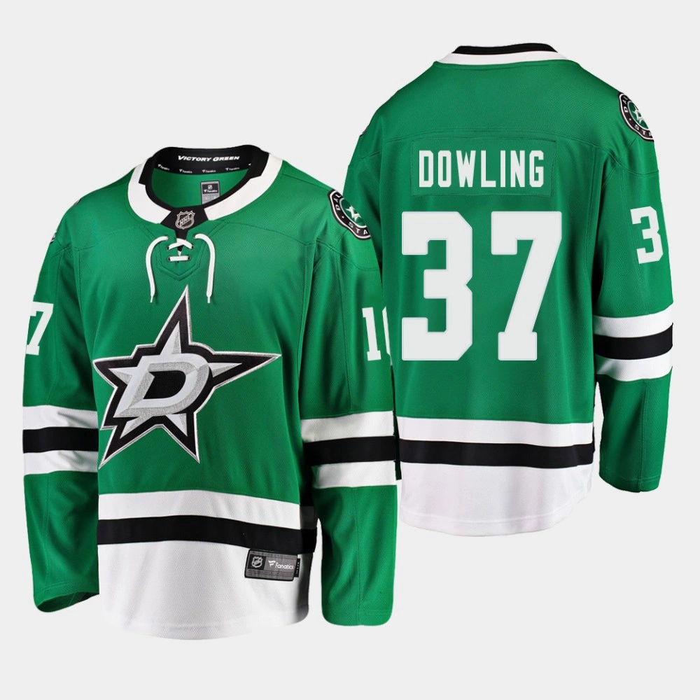 Men's Dallas Stars Justin Dowling #37 Kelly Green Home Breakaway Player Jersey